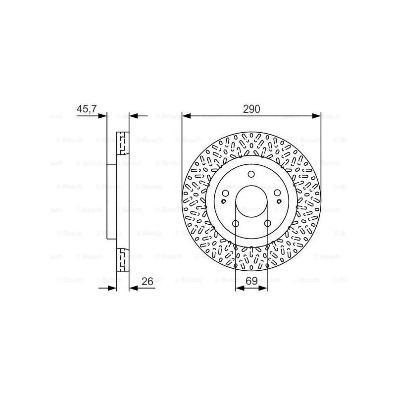 Jeu de 2 disques de frein avant BOSCH 0 986 479 U80