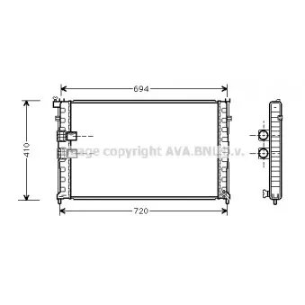 Radiateur, refroidissement du moteur AVA QUALITY COOLING PE2176