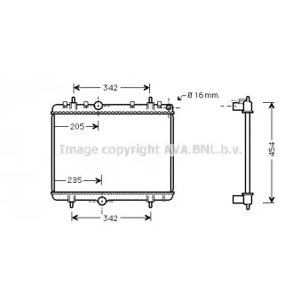 Radiateur, refroidissement du moteur AVA QUALITY COOLING PE2330