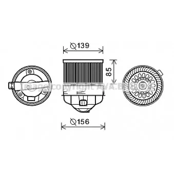 Moteur électrique, pulseur d'air habitacle AVA QUALITY COOLING PE8370