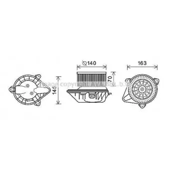 Moteur électrique, pulseur d'air habitacle AVA QUALITY COOLING PE8375