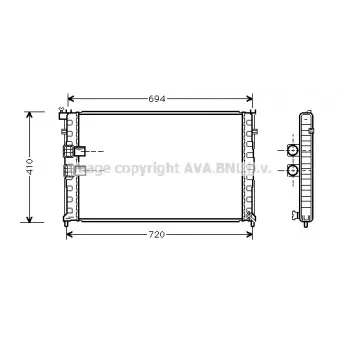 Radiateur, refroidissement du moteur AVA QUALITY COOLING PEA2176