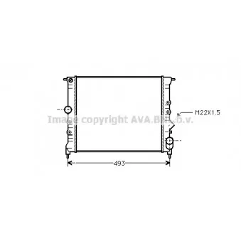 Radiateur, refroidissement du moteur AVA QUALITY COOLING RT2119