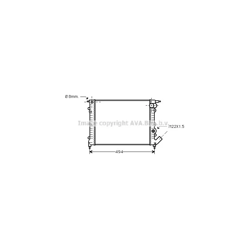 Radiateur, refroidissement du moteur AVA QUALITY COOLING RT2132