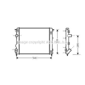 Radiateur, refroidissement du moteur AVA QUALITY COOLING RT2270