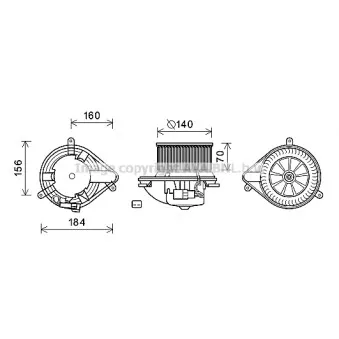 Moteur électrique, pulseur d'air habitacle AVA QUALITY COOLING