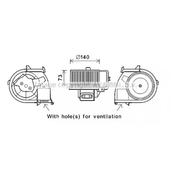 Moteur électrique, pulseur d'air habitacle AVA QUALITY COOLING RT8594