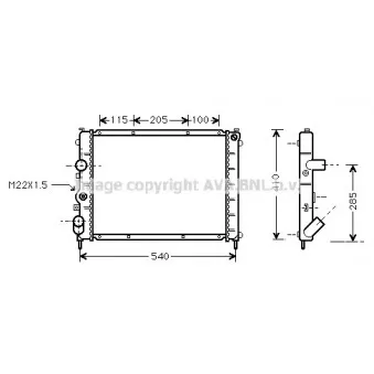 Radiateur, refroidissement du moteur AVA QUALITY COOLING RTA2231