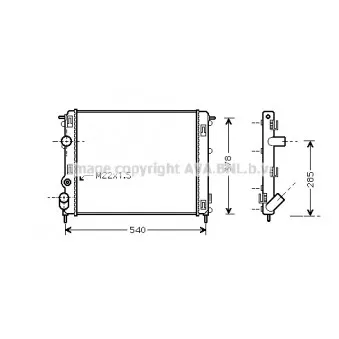 Radiateur, refroidissement du moteur AVA QUALITY COOLING RTA2302