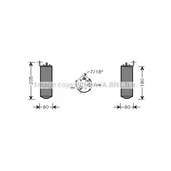 Filtre déshydratant, climatisation AVA QUALITY COOLING RTD036