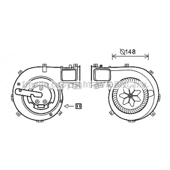 Moteur électrique, pulseur d'air habitacle AVA QUALITY COOLING