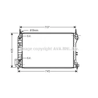 Radiateur, refroidissement du moteur AVA QUALITY COOLING SBA2059