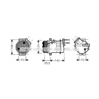 Compresseur, climatisation AVA QUALITY COOLING SBK069