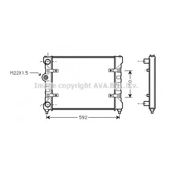 Radiateur, refroidissement du moteur AVA QUALITY COOLING ST2023