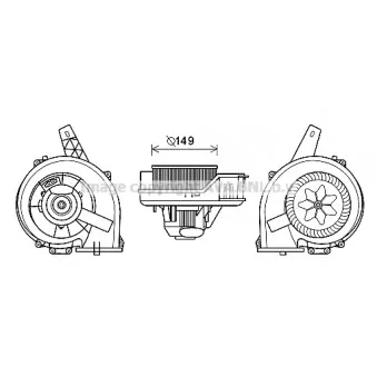 Moteur électrique, pulseur d'air habitacle AVA QUALITY COOLING ST8044