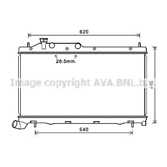 Radiateur, refroidissement du moteur AVA QUALITY COOLING SU2105