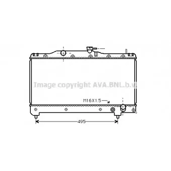 Radiateur, refroidissement du moteur AVA QUALITY COOLING TO2163