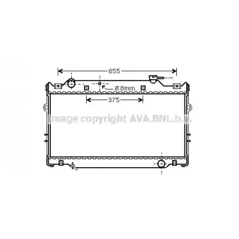 Radiateur, refroidissement du moteur AVA QUALITY COOLING TO2370