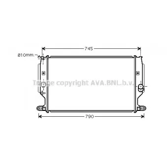 Radiateur, refroidissement du moteur AVA QUALITY COOLING TO2402