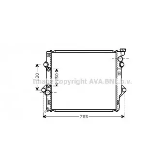 Radiateur, refroidissement du moteur AVA QUALITY COOLING TO2644