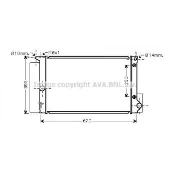 Radiateur, refroidissement du moteur AVA QUALITY COOLING TOA2474