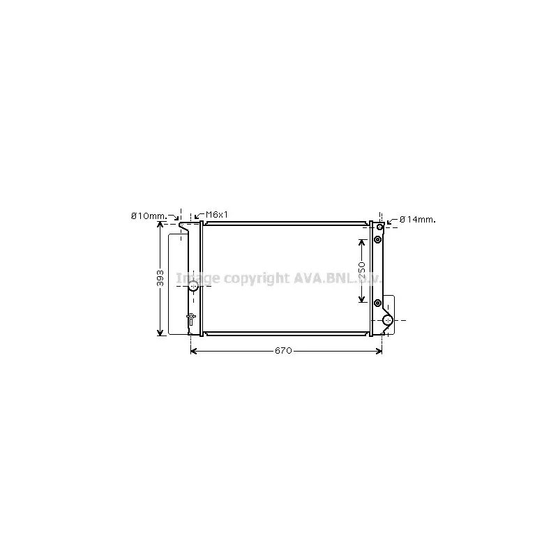 Radiateur, refroidissement du moteur AVA QUALITY COOLING TOA2474