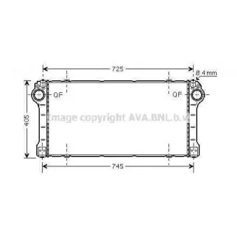 Intercooler, échangeur AVA QUALITY COOLING TOA4476