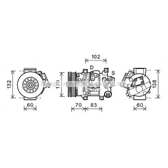 Compresseur, climatisation AVA QUALITY COOLING TOAK627