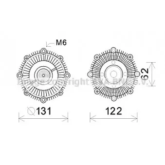 Embrayage, ventilateur de radiateur AVA QUALITY COOLING TOC592