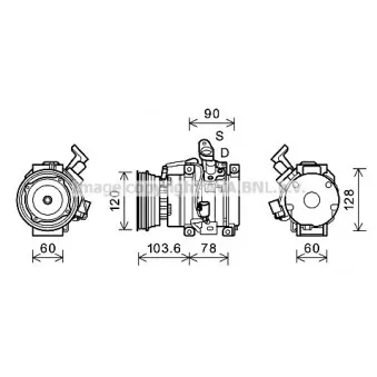 Compresseur, climatisation AVA QUALITY COOLING TOK631