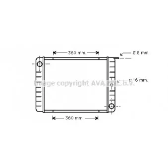 Radiateur, refroidissement du moteur AVA QUALITY COOLING VO2002