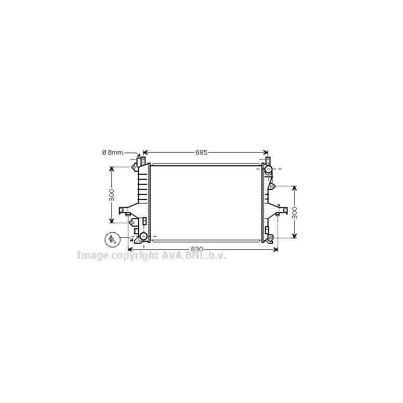 Radiateur, refroidissement du moteur AVA QUALITY COOLING VO2114