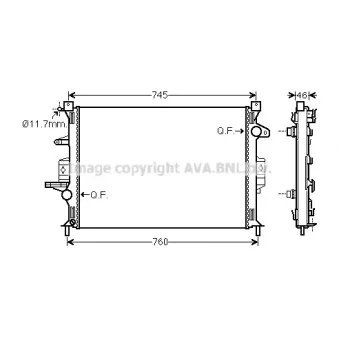 Radiateur, refroidissement du moteur AVA QUALITY COOLING VO2186