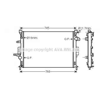 Radiateur, refroidissement du moteur AVA QUALITY COOLING VO2187