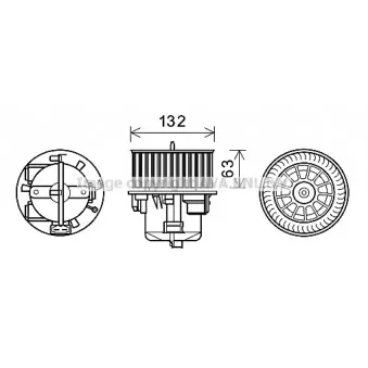 Moteur électrique, pulseur d'air habitacle AVA QUALITY COOLING VO8179