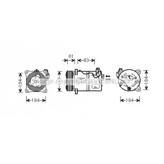 Compresseur, climatisation AVA QUALITY COOLING VOK059