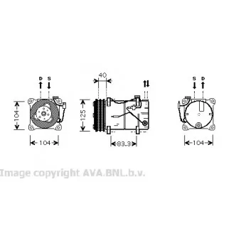 Compresseur, climatisation AVA QUALITY COOLING VOK119