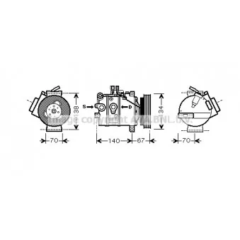 Compresseur, climatisation AVA QUALITY COOLING VOK142