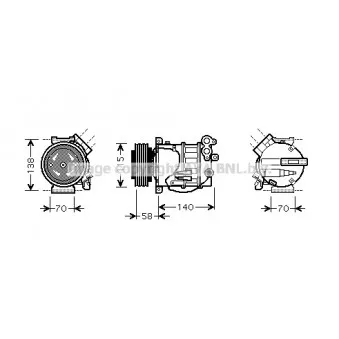 Compresseur, climatisation AVA QUALITY COOLING VOK144