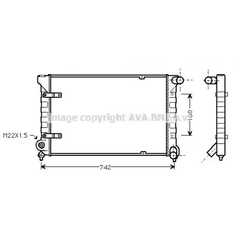 Radiateur, refroidissement du moteur AVA QUALITY COOLING VW2042