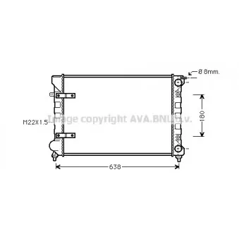 Radiateur, refroidissement du moteur AVA QUALITY COOLING VW2048