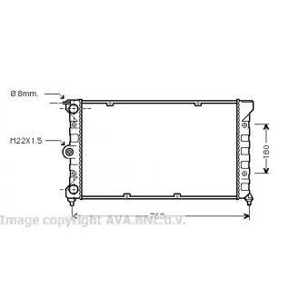Radiateur, refroidissement du moteur AVA QUALITY COOLING VW2080