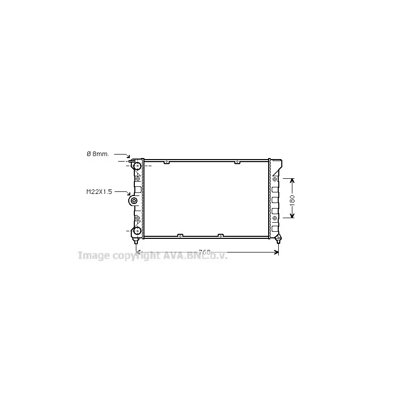 Radiateur, refroidissement du moteur AVA QUALITY COOLING VW2080