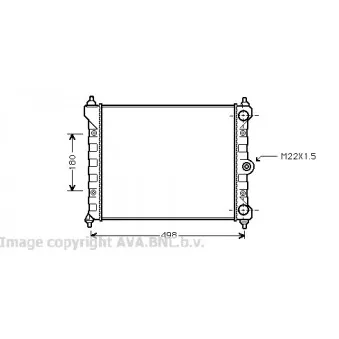 Radiateur, refroidissement du moteur AVA QUALITY COOLING VW2092