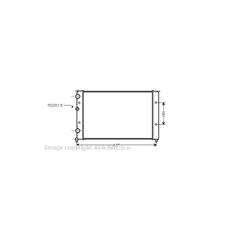 Radiateur, refroidissement du moteur AVA QUALITY COOLING VW2124