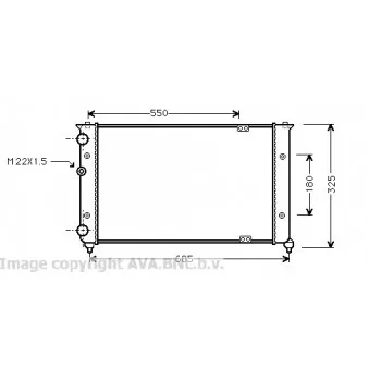 Radiateur, refroidissement du moteur AVA QUALITY COOLING VW2156