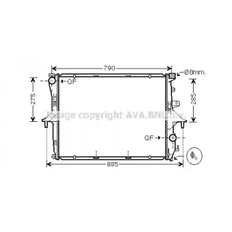 Radiateur, refroidissement du moteur AVA QUALITY COOLING VW2214