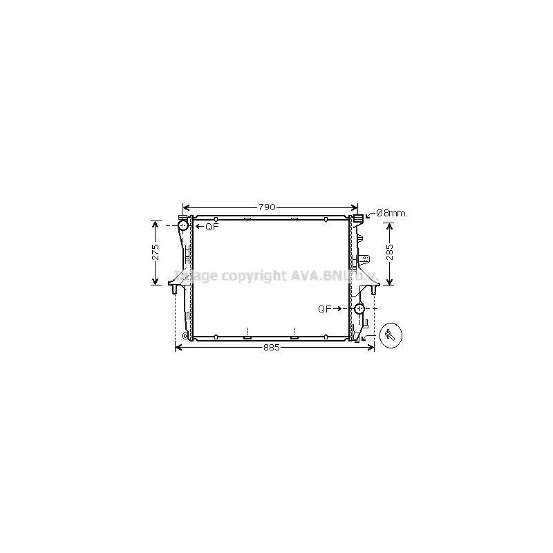 Radiateur, refroidissement du moteur AVA QUALITY COOLING VW2214