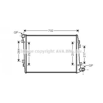 Radiateur, refroidissement du moteur AVA QUALITY COOLING VW2224