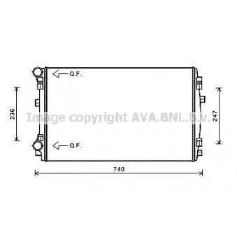 Radiateur, refroidissement du moteur AVA QUALITY COOLING VW2338